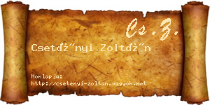 Csetényi Zoltán névjegykártya